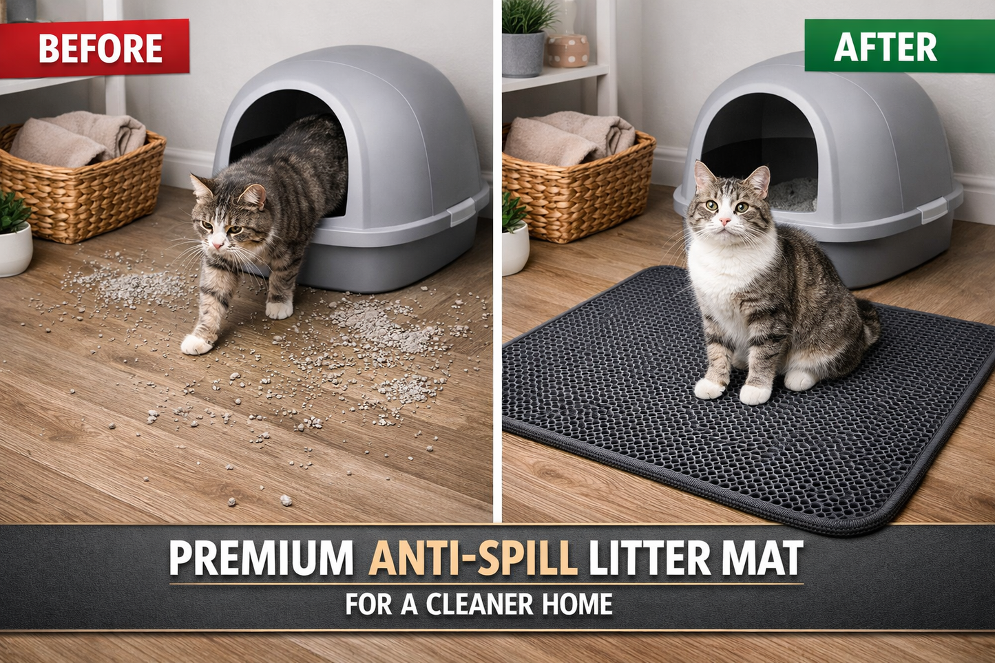 PurrGuard™ – Premium Anti‑Spill Litter Mat for a Cleaner Home